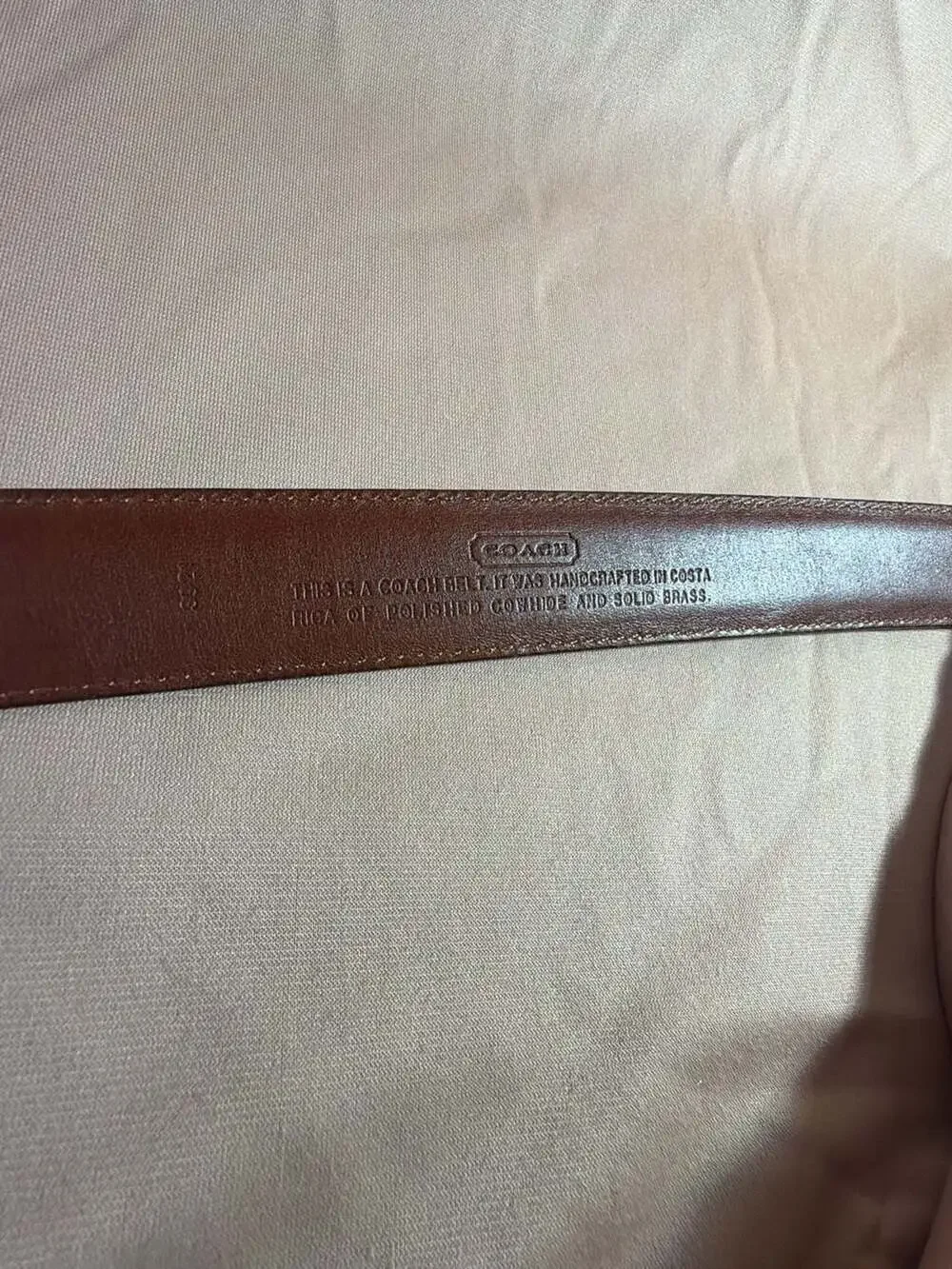Coach Burgundy Patent Leather Belt with Brass Buckle